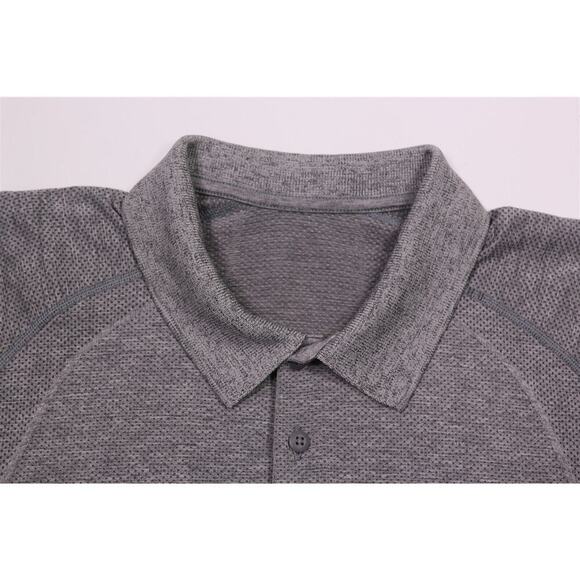 Lululemon Men's Evolution Gray Knit Golf Performance Polo Shirt~ Medium - Picture 6 of 8